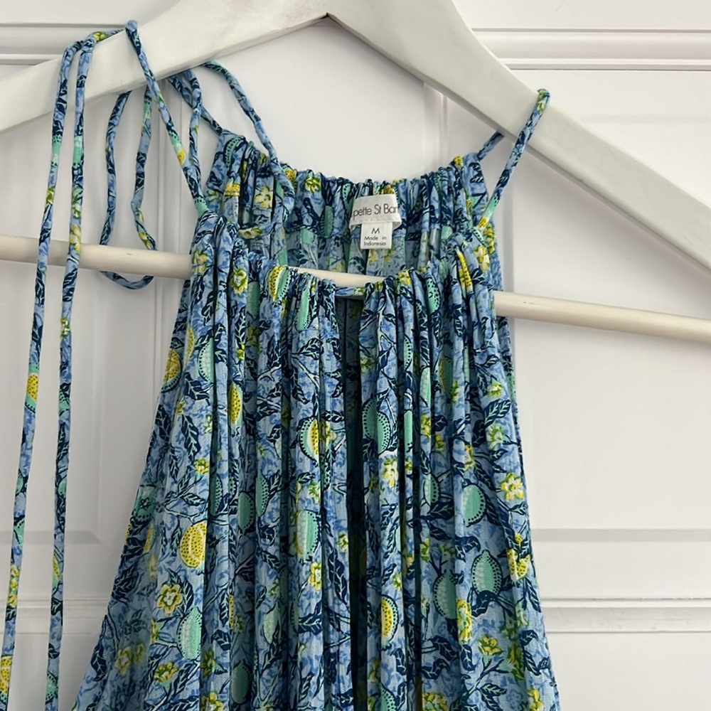 Blue Floral Halter Maxi Dress - Picture 3 of 5